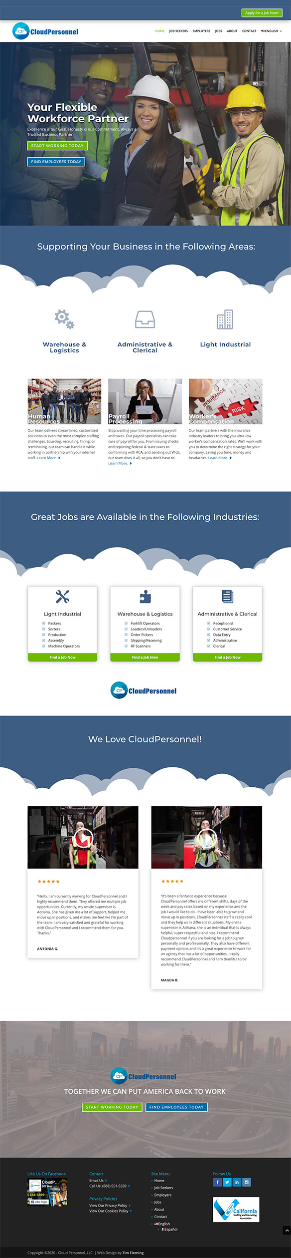 Cloudpersonnel-home page mockup