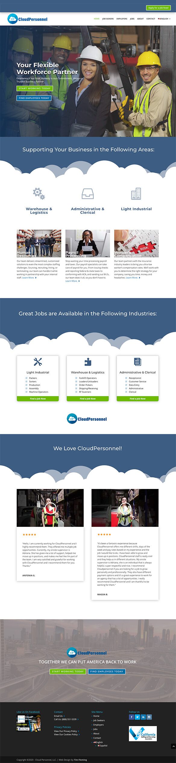 Cloudpersonnel-home Cloudpersonnel-home page mockup