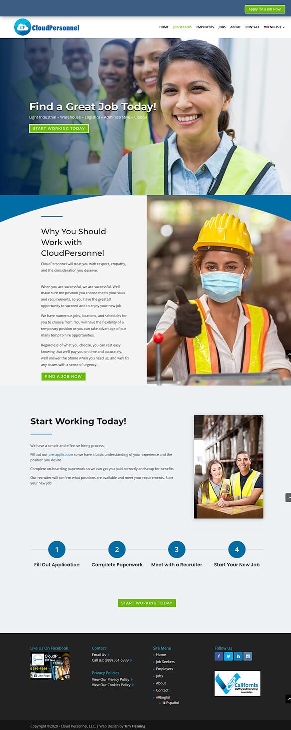 CloudPersonnel job-seekers job-seekers page mockup